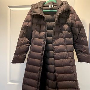 Full length size small black Patagonia down-filled parka